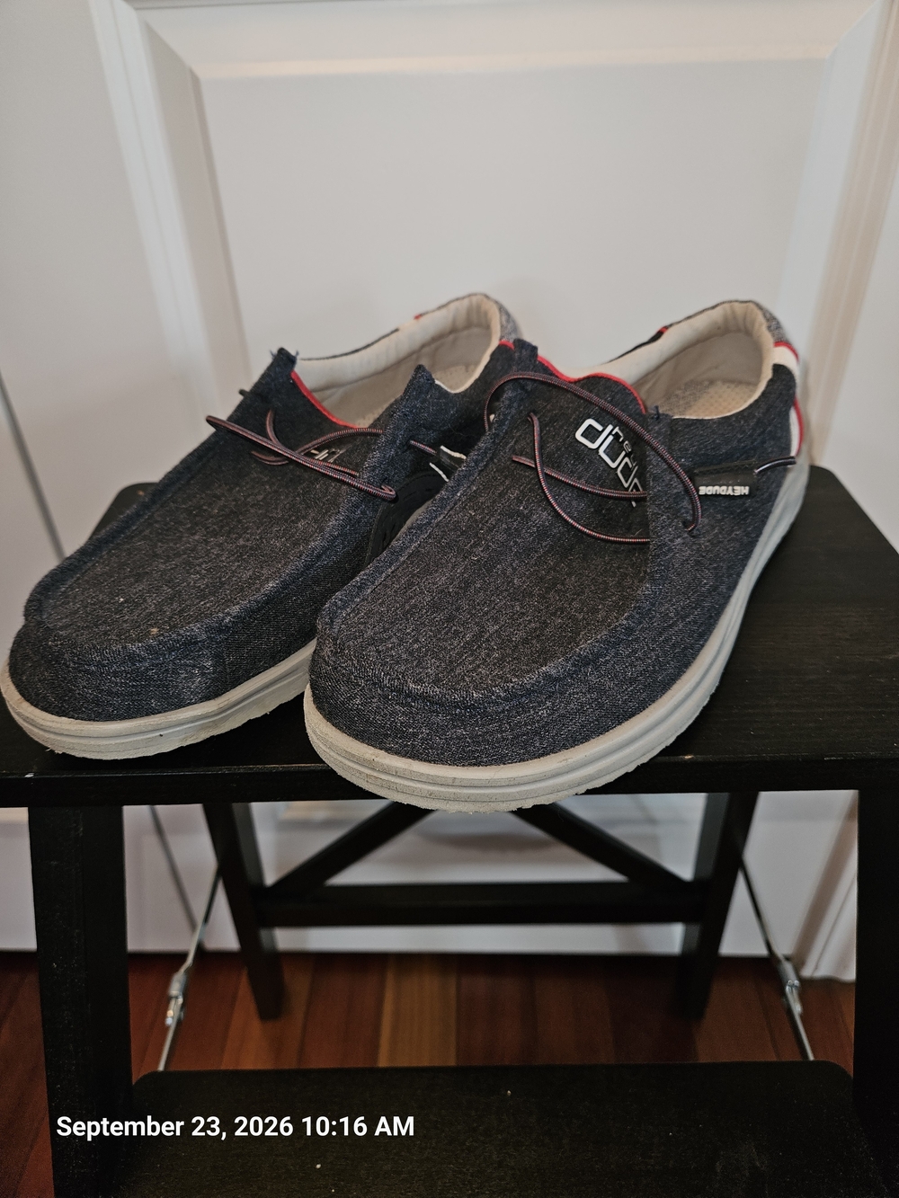 Hey Dude Wally Denim Slip-On Shoes in Dark Blue